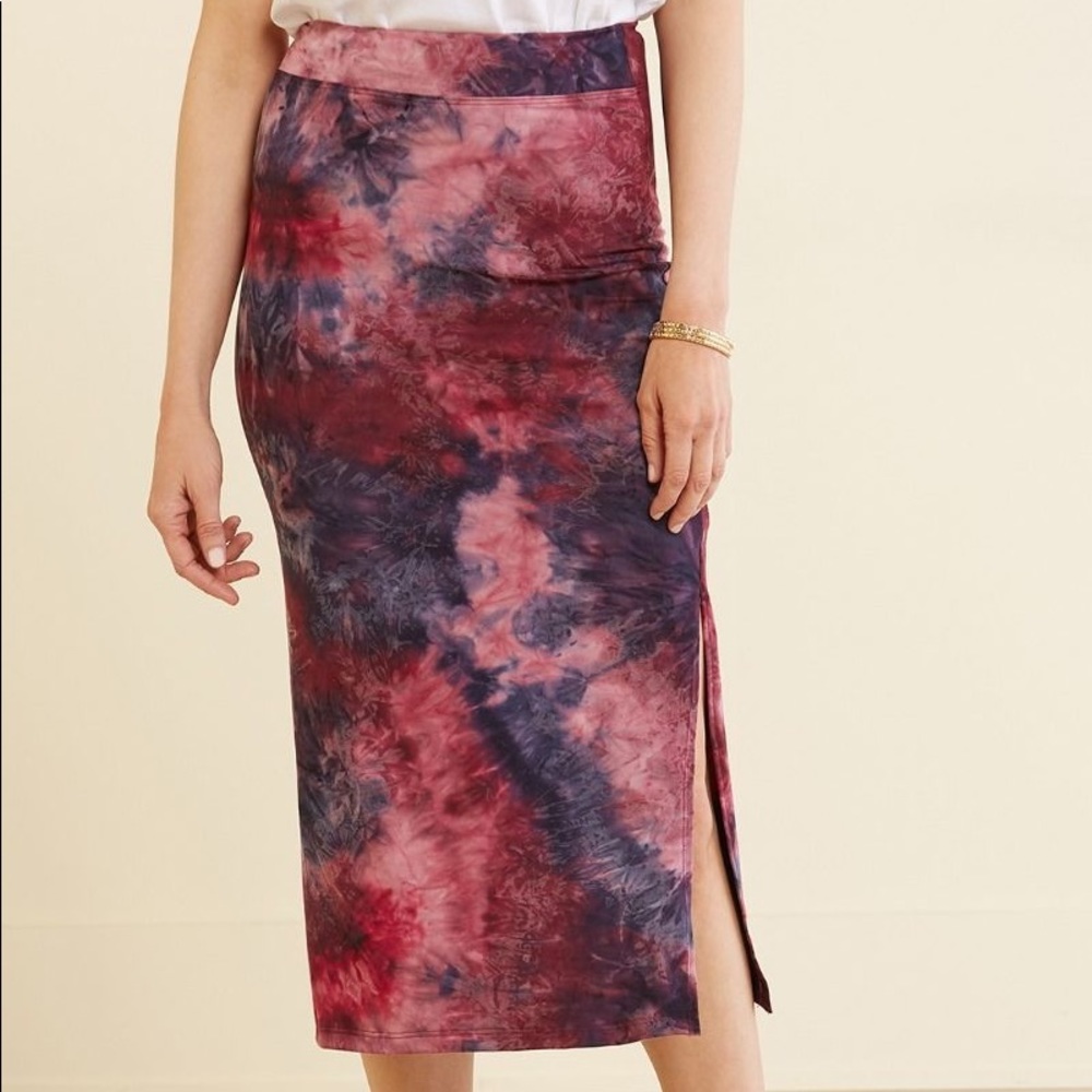 Sundry midi tie-dyed skirt